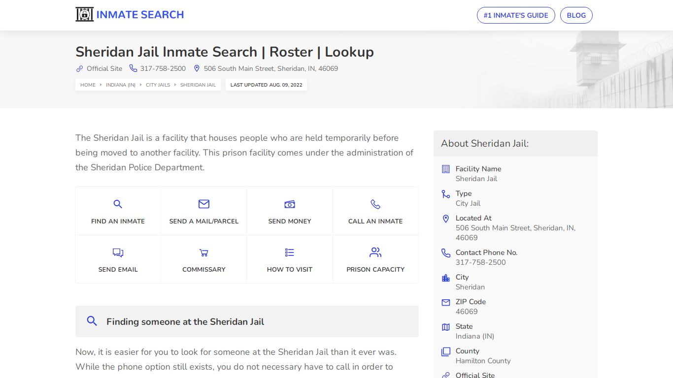 Sheridan Jail Inmate Search | Roster | Lookup